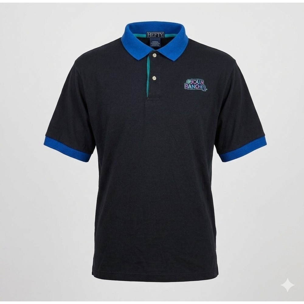 Hilton Vintage Men's Jolly Rancher Black Polo Shirt.‎ Size XL